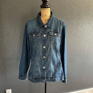 Long Tall Sally LTS Denim Jacket Tall Size 12 Long Sleeves Classic